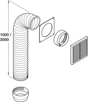 Manrose 150mm Grv Grille Duct Set 1m Brw - view 2