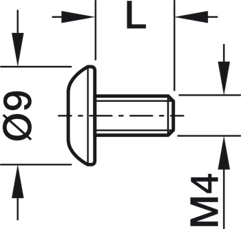 End Screw M4 Thread Steel NP M4x8mm - view 2