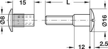 Connecting Screw M6x34-41mm Steel Glv - view 3