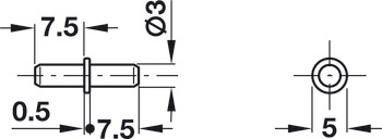 Shelf Support D3mm Collar Plug Steel Glv - view 2