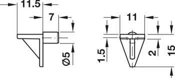 Shelf Support D5mm Groove Plug Plastic Bge - view 2