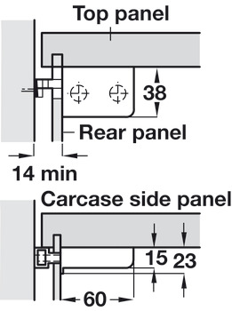 Cabinet Hanger 2-Way SF RH 65kg Plastic CrWht - view 2