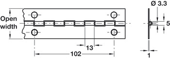 Cont Hinge 1834x32mm 36 Holes 304 Stainless Steel - view 2