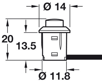 Loox LED D14mm PushButton Switch Plastic Black - view 4