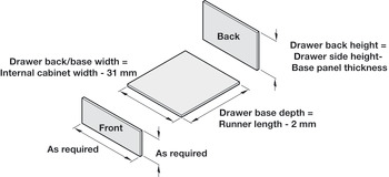 Metal Drawer Sides 150/350mm Steel CrWht - view 5