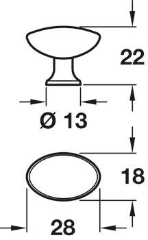 Pearl Knob Zinc Alloy Polished Chrome 28x18x22mm - view 3
