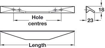 Cutt Pull Handle Aluminium Matte Black 96/128mm Fixing Centres - view 3