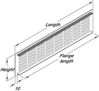 Ventilation Grille Rectangle 400x130mm Aluminium Silver Fire Rated - view 4