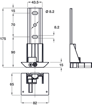 Atlas Lwr Support Fitting 32mm Steel/Zinc Alloy ZP - view 2