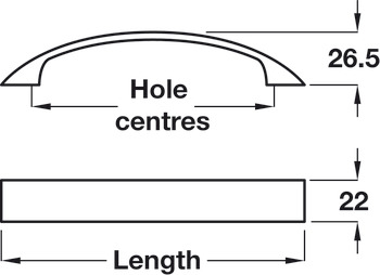 Lewis Bow Handle Zinc Alloy SSE 128mm Fixing Centres - view 2
