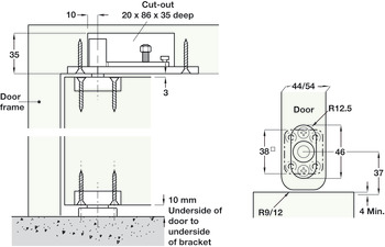 Dbl Action Pivot Set - Floor 304 SSS - view 2