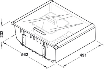 Hailo Pantry-Box 600mm Wide Drws Plastic Wht - view 3