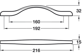 Henley Bow Handle Zinc Alloy Graphite 160/192mm Fixing Centres - view 2