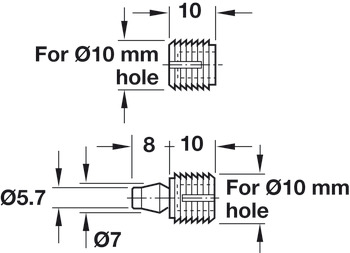 Dowel Connector 2Pt Plug-In Nyl Nat Col - view 4
