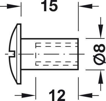 Sleeve Nut M6x15mm w Slot Steel Glv - view 3
