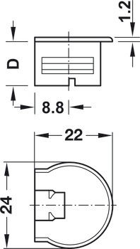 Rafix 20 TAB House w Ridge 16mm Plastic Black - view 4