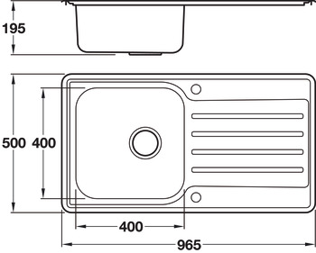 Hafele Abbey 965mm 1.0B Sink Rev Stainless Steel - view 2