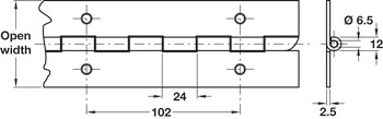Anti-Ligature Cont Hinge 2000x76mm SSS - view 2