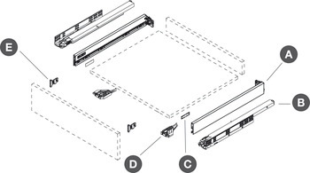 Vionaro Drawer Set w Dynapro 89/450mm Gph - view 4
