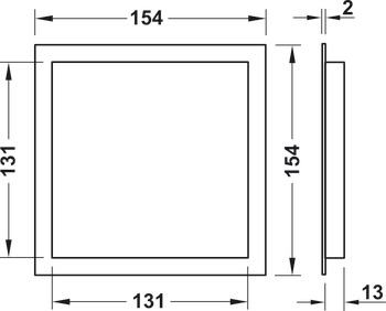 Ventilation Grille Rectangle 154x154mm Plastic White - view 3