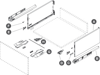 Vionaro Drawer Set + Tipmatic 249/500mm Gph - view 4