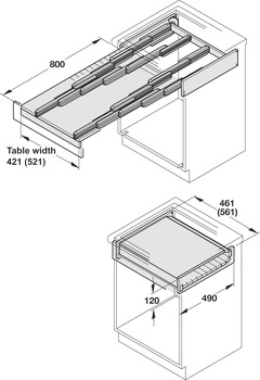 Rapid PO Table 600mm 100kg SSE - view 3