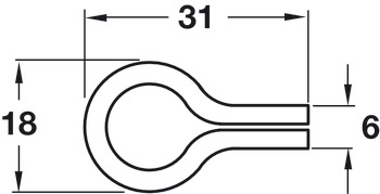 Shelf Support D6.5mm Loop Plug Steel NP - view 2