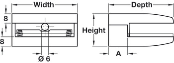 Shelf Clamp Support 6-8mm Screw Zinc Alloy Stainless Steel - view 3