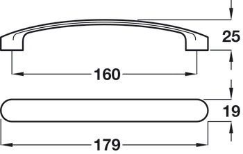 Harrington D Pull Handle Zinc Alloy PC 160mm Fixing Centres - view 2