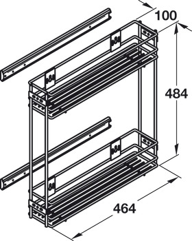 PO Baskets 2-Tier 150mm UH Linear Chrome - view 2