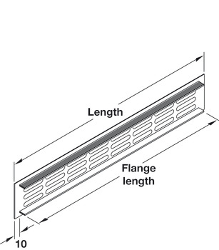 Ventilation Grille Rectangle 300x80mm Aluminium Gold - view 5