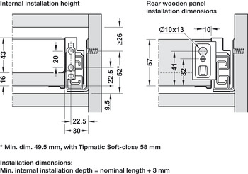NPS Drawer Set w SC 40kg 63/450mm Stn - view 5