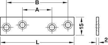 Connect Plt SF 4 Holes 15x100mm Steel Glv - view 2