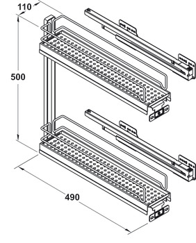 VS SUB Slim 150mm PO 90D 2-Tier Silver - view 3
