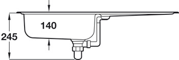 Rectangle Euroline EL860/NC 1.0B Sink Rev Stainless Steel - view 2