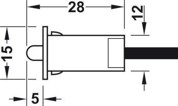 Loox LED D15mm Dr Contact Switch Plastic Black - view 2
