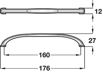 Odessa Bow Handle Zinc Alloy Polished Chrome 160mm Fixing Centres - view 2