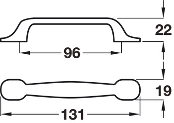 Henrietta D Handle Aluminium SSE 96mm Fixing Centres - view 2