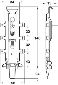 Spider Cabinet Hanger Conc Dowel UH SZP - view 2
