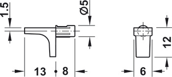 K Line Shelf Support D5mm Plug Trans Pad - view 4