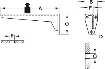 Hebgo Fix.Bracket 280x100mm 150kg/Pr Stone Grey - view 3