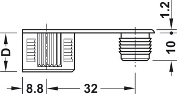 Rafix 20 Housing w Ridge 19mm Zinc Alloy NP - view 4