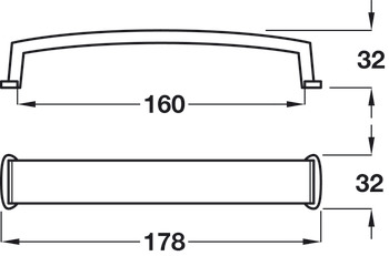 Leopold D Pull Handle Aluminium SSE 160mm Fixing Centres - view 2