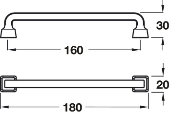 Brera D Pull Handle Zinc Alloy Pew 160mm Fixing Centres - view 3