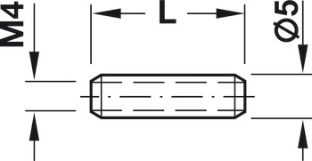 Thread Sleeve M4 5x22mm 28-33mm Steel Galvanised - view 2