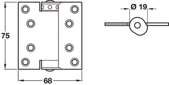 Spring Hinges Sgl Act 75x68mm Silver - view 2