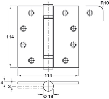 Loadmaster Butt Hinge Square 114x114 316 SSS - view 2
