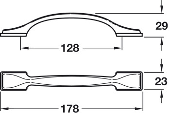 Shapes D Handle Zinc Alloy Antique Brs 128mm Fixing Centres - view 3