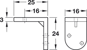 Angled Bracket 25x24x16mm Plastic White - view 2