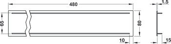 Ventilation Grille Rectangle 480x80mm Anodised M.Silver Fire Rated - view 4